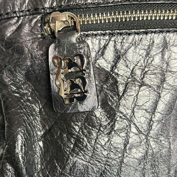 Leonello Borghi Distressed Leather Bag Tote Handles - Picture 8 of 15